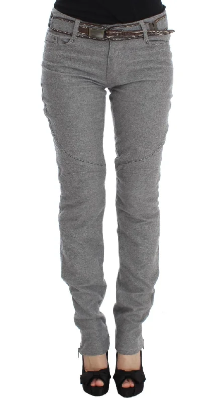 Ermanno Scervino Chic Gray Casual Cotton Pants Lightweight Jogger Pants