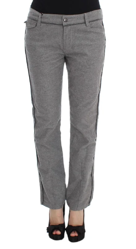Ermanno Scervino Chic Gray Casual Cotton Pants Classic Chino Pants
