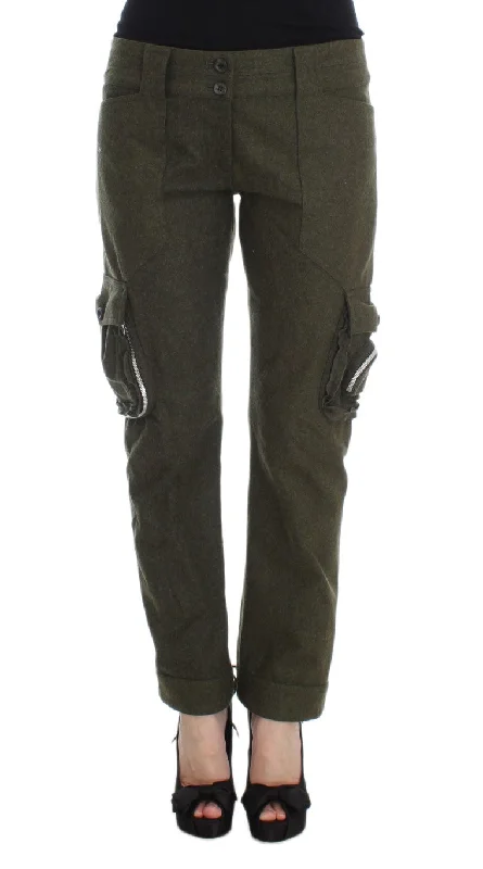 Ermanno Scervino Chic Green Cargo Pants for Effortless Style Relaxed Fit Trousers