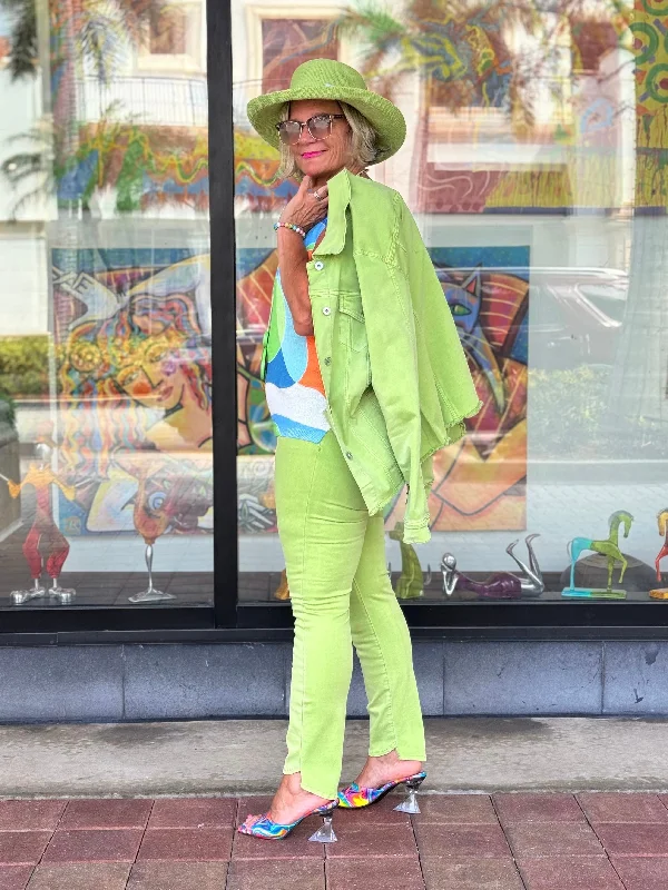Ethyl The End Game Pant - Green Cozy Fitted Pants