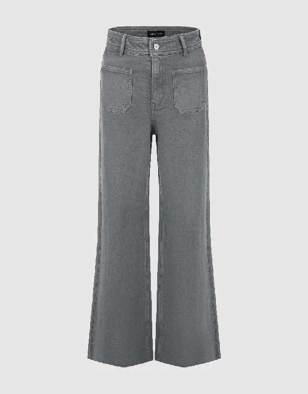 Front Pocket Wide-Leg Jeans Cozy Stretch High-Waist Jeans