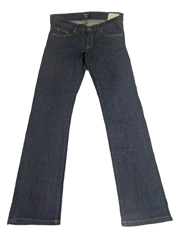 GANT Women's Dark Blue Audrey Denim Pants 410979 Size 30/32 NWT Cozy Fitted Pants