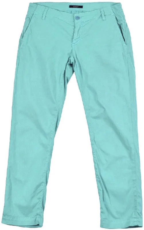 GANT Women's Peppermint Bright Poplin Pants Size 12  $168 NWT Trendy High-Waist Trousers