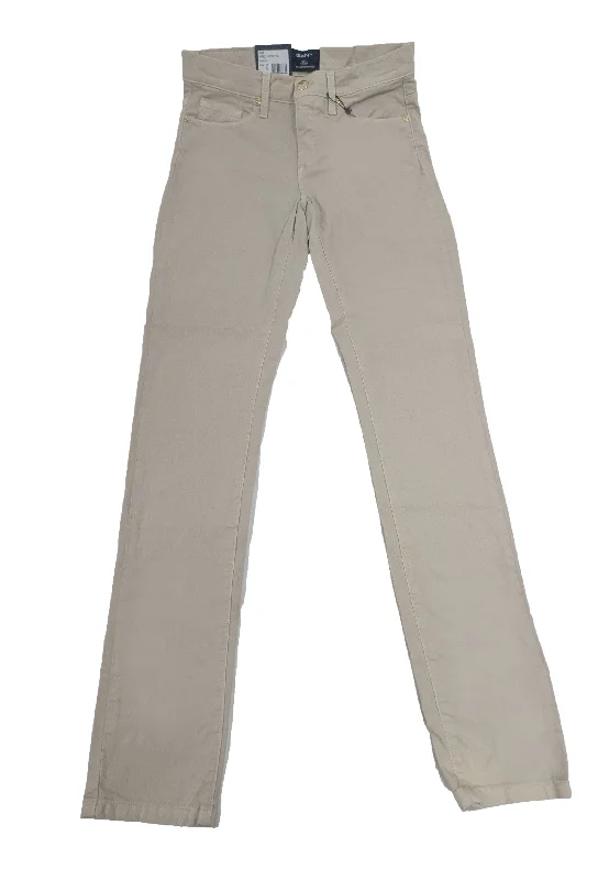 GANT Women's Putty Kate Soft Twill Pants 410532  NWT Slim Fit Casual Pants
