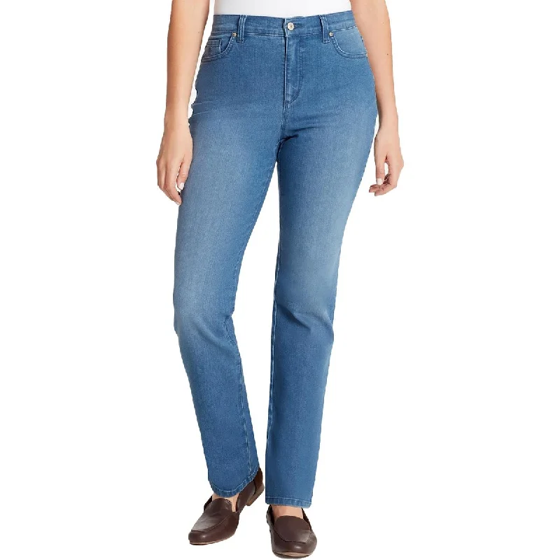 Gloria Vanderbilt Womens Petites High Rise Dark Wash Straight Leg Jeans Chic Dark-Wash Skinny Jeans