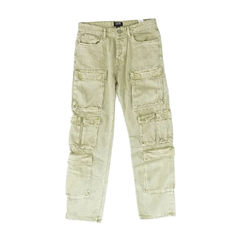 Green Solid Jeans Comfortable Distressed Straight-Leg Jeans