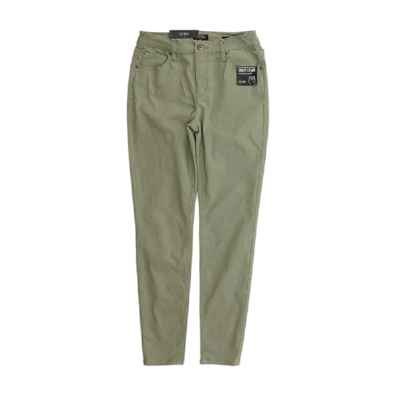 Green Solid Skinny Leg Jeans Elegant Dark-Wash Bootcut Jeans