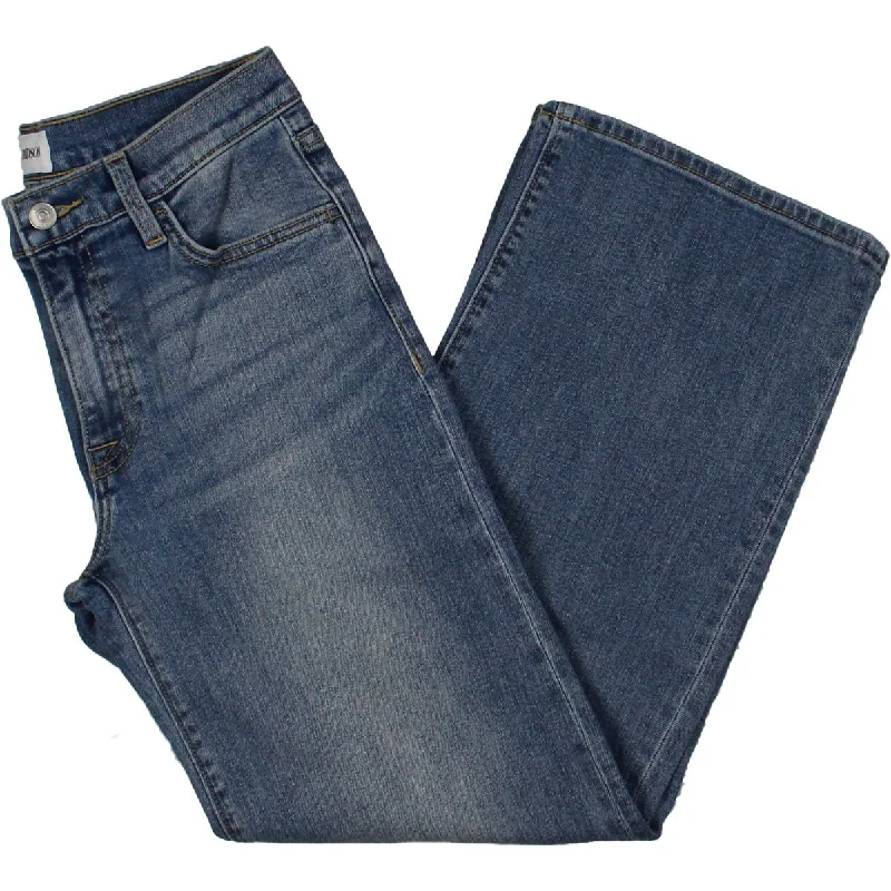 Hudson Womens Rosalie High-Rise Cropped Wide Leg Jeans Cozy Tencel Blend Denim Jeans
