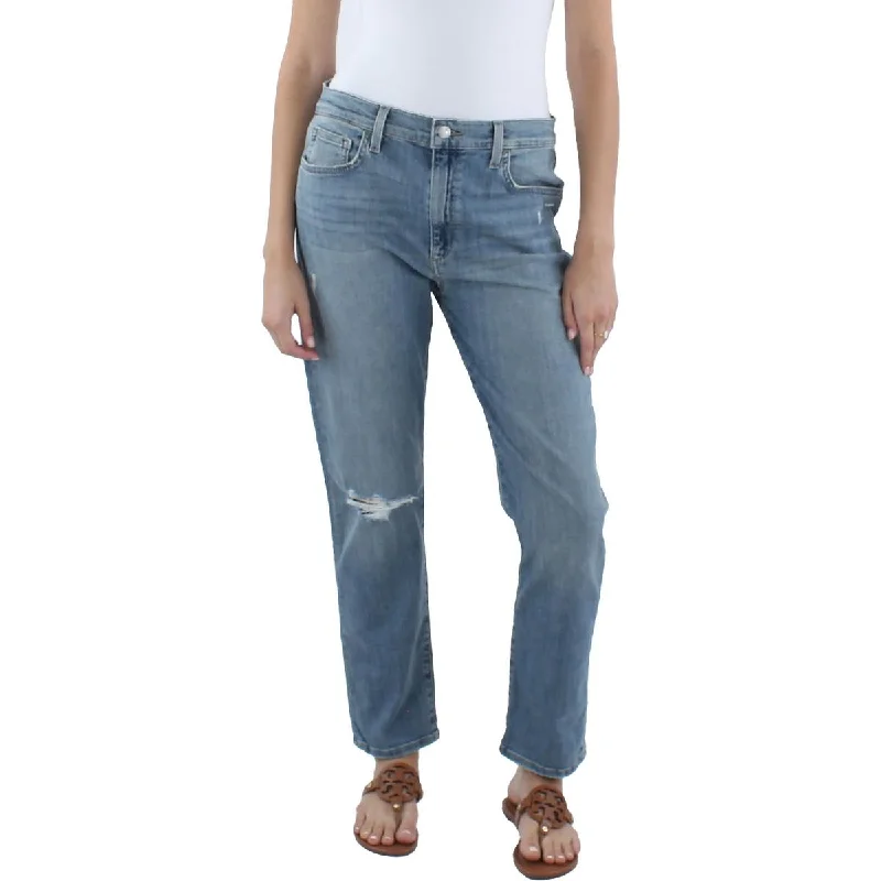 Joe's Womens High-Rise Distressed Straight Leg Jeans Elegant Bootcut Fit Jeans