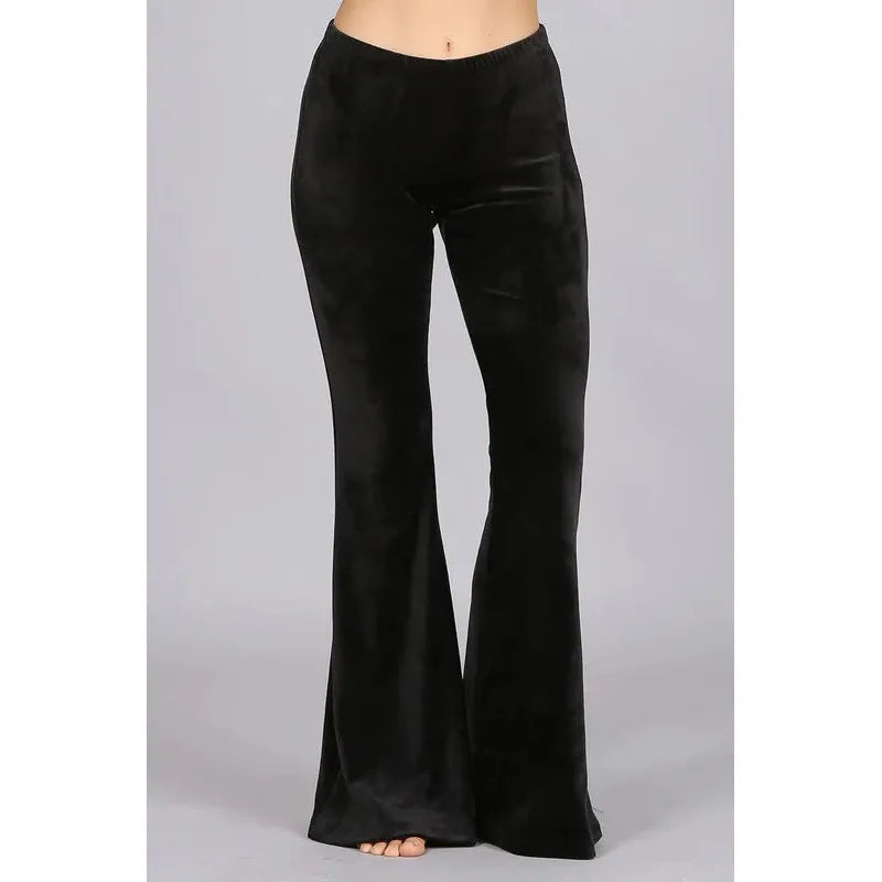Lucky & Blessed Black Velvet Pants Elegant Wool Trousers