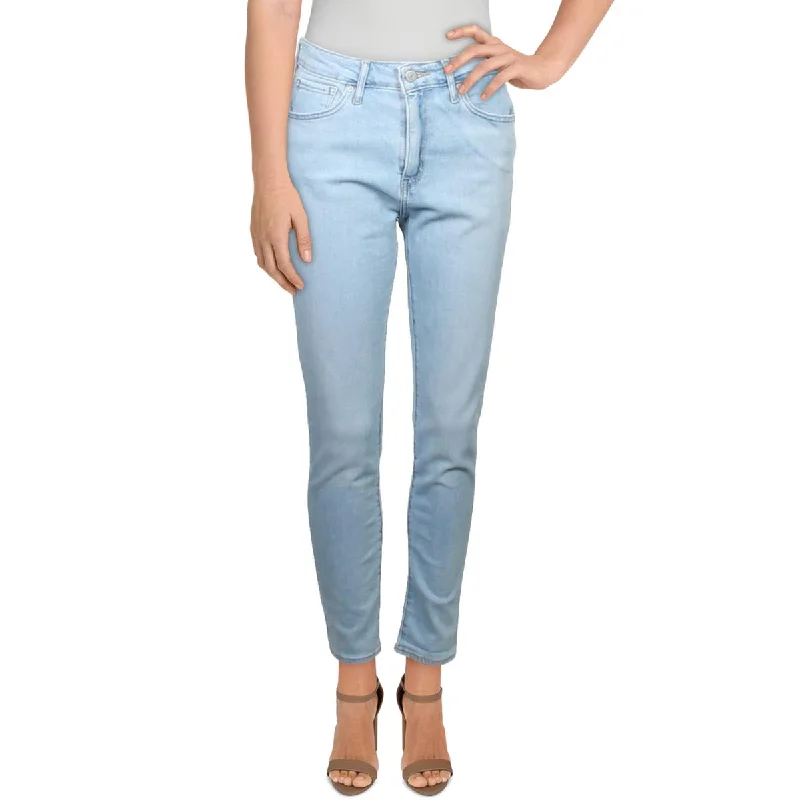 Levi Strauss & Co. Womens 721 High Rise Light Wash Skinny Jeans Stylish Acid-Wash Jeans