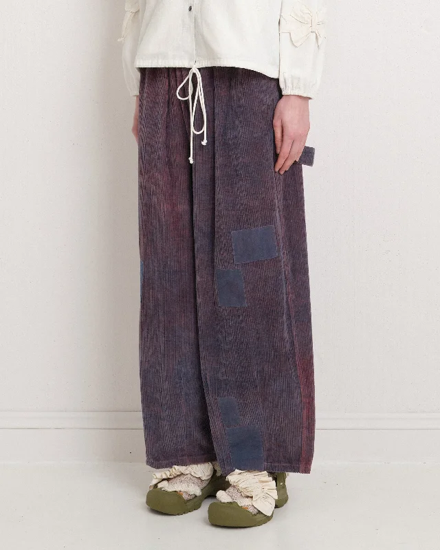 Lush Carpenter Pants - Purple Scarecrow Cord Trendy Wide-Legged Trousers