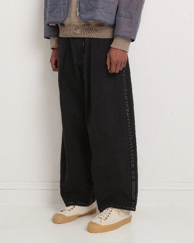 Lush Pants - Black Wonky-Wear Casual Wide Pants