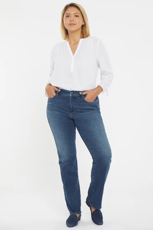 Marilyn Straight Jeans In Plus Size - Saybrook Casual Distressed Denim Jeans