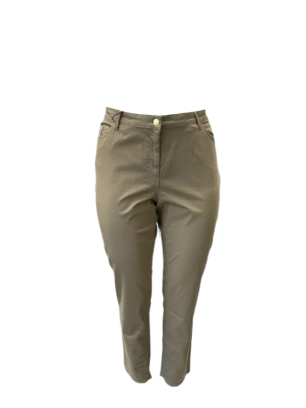 Marina Rinaldi Women's Beige Recoaro Straight Leg Pants NWT Casual Wide Pants