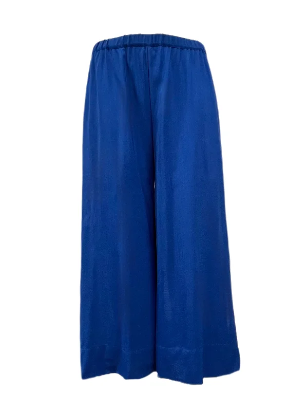 Marina Rinaldi Women's China Blue Renzo Wide Leg Pants Comfy Cargo Trousers