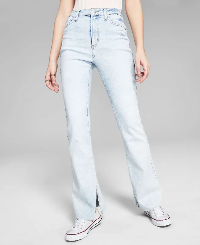 Now This Flared Slit Leg Jeans Fashionable Cropped Denim Jeans