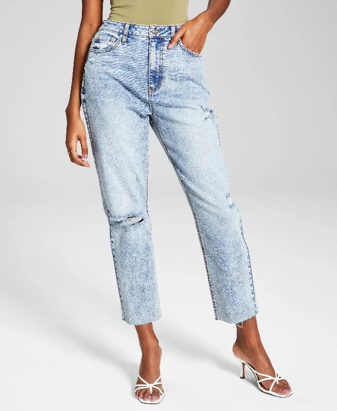 Now This Womens Ripped Mom Jeans Stylish Cargo Style Jeans