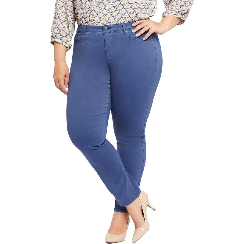 NYDJ Womens Plus Sheri Slim Mid-Rise Stretch Straight Leg Jeans Casual High-Waisted Bootcut Jeans