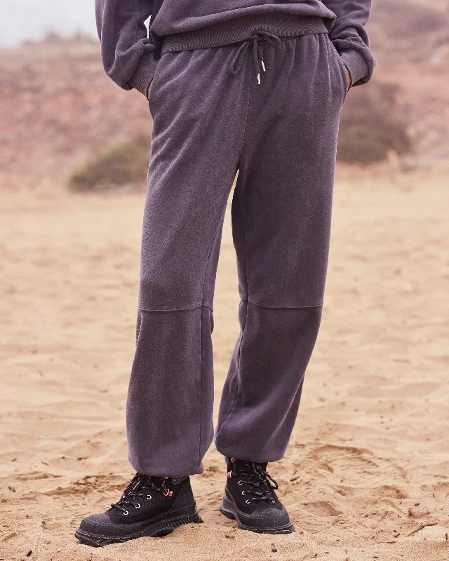 Oasis Haze Elastic Waist Pants - Phantom Soft Sweatpants Style