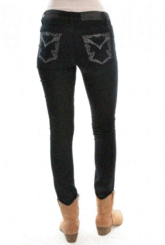PCP2201318 Pure Western Women's Josie Skinny Jean Elegant Raw Hem Jeans