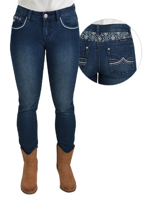 PCP2201381 Pure Western Women's Melinda Skinny Jean Fashionable Raw Edge Jeans