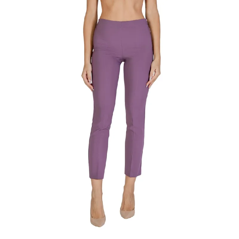 Purple Polyester Jeans & Pant Comfortable Mid-Rise Jeans