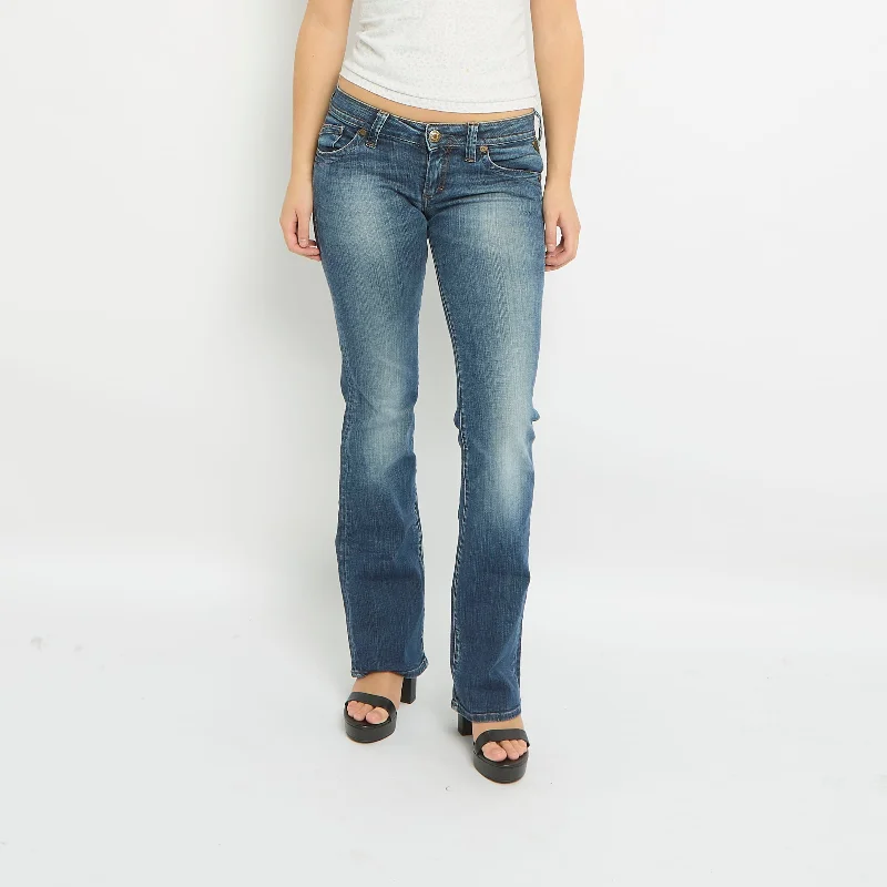 Replay Low Waist Flared Jeans -UK 12 Chic Rip-Detail High-Waist Jeans
