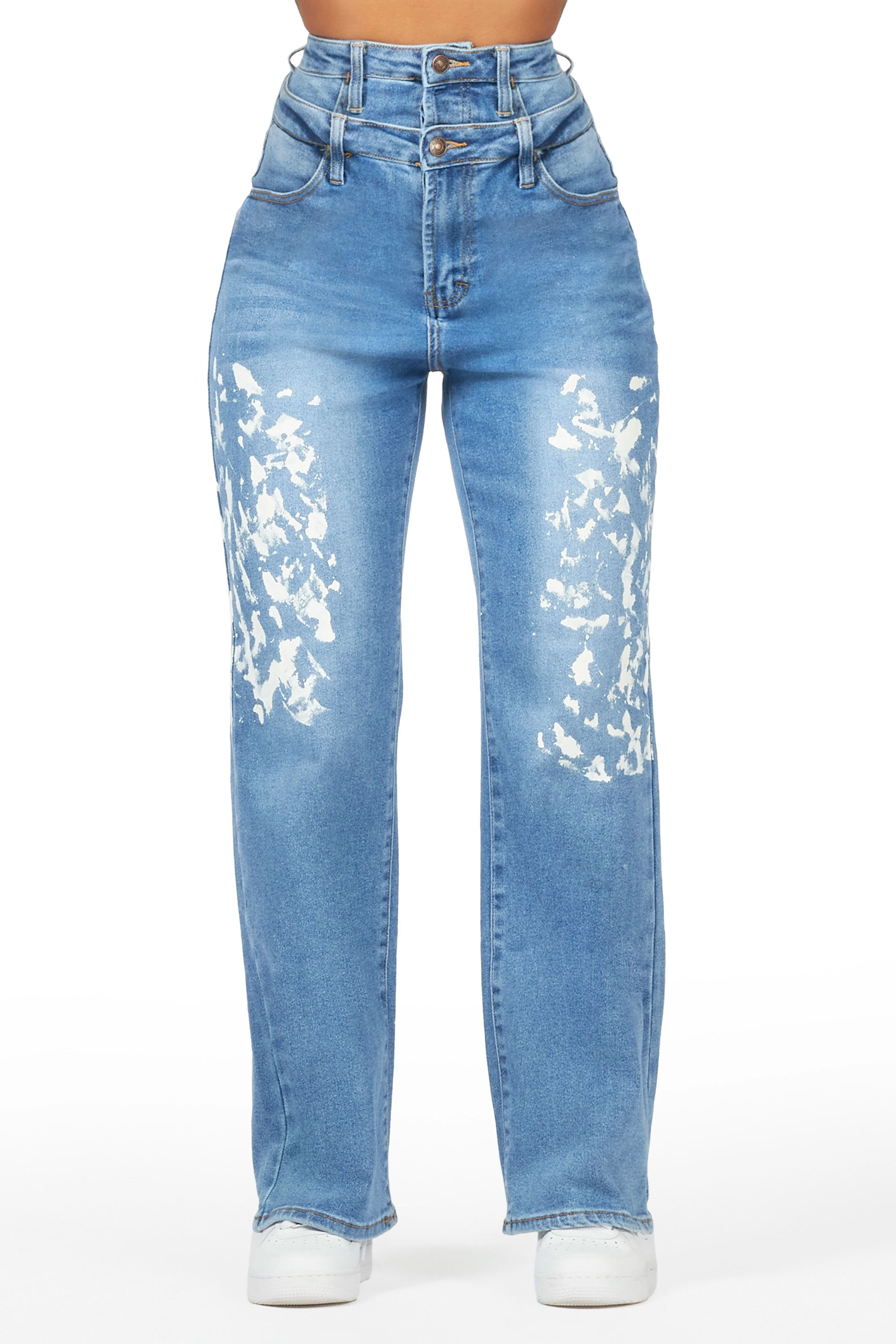 Katina Light Wash Painted Wide Leg Jean Chic Dark-Wash Skinny Jeans