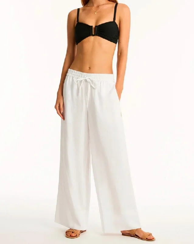 Tidal Linen Palazzo Pant Wide-Legged Palazzos