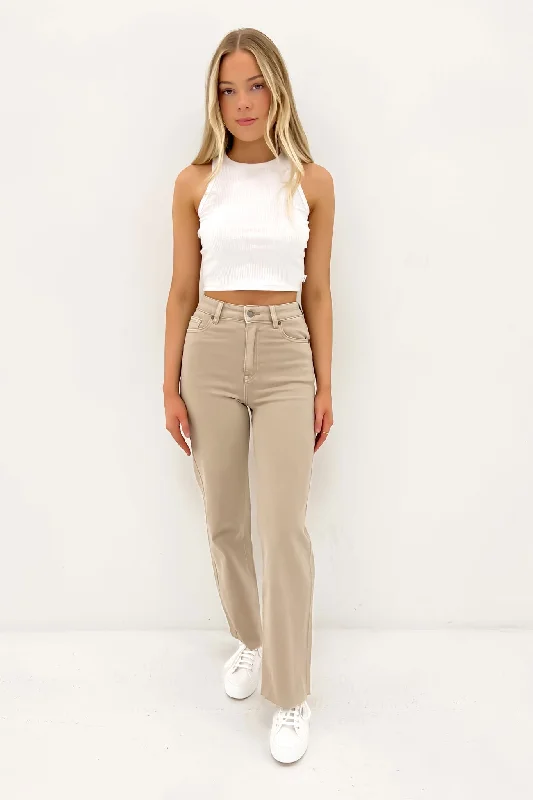 Skye Comfort Jean Beige Fashionable White Denim Jeans