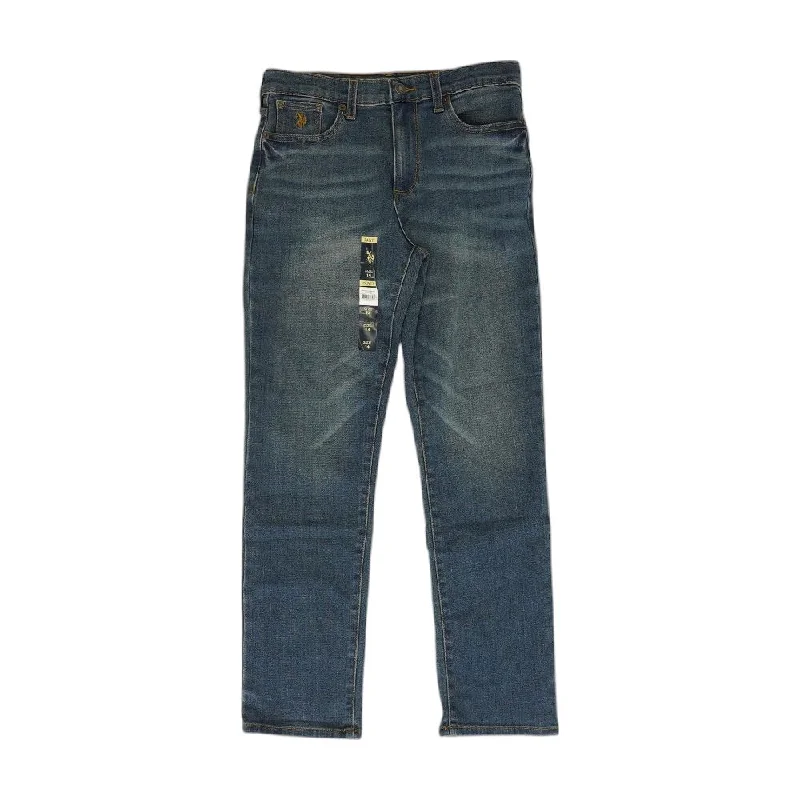 Solid Straight Jeans Elegant Raw Hem Jeans