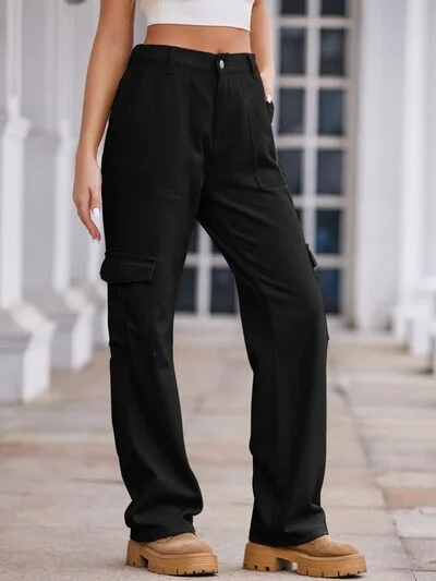 Straight Denim Cargo Pants Fashionable Track Pants