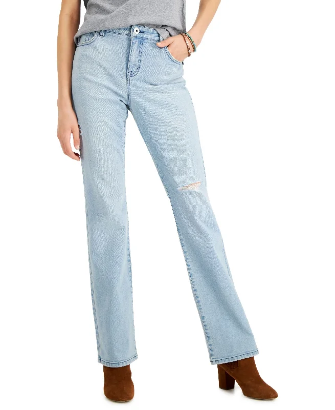 Style & Co High Rise Bootcut Jeans Elegant Raw Hem Jeans