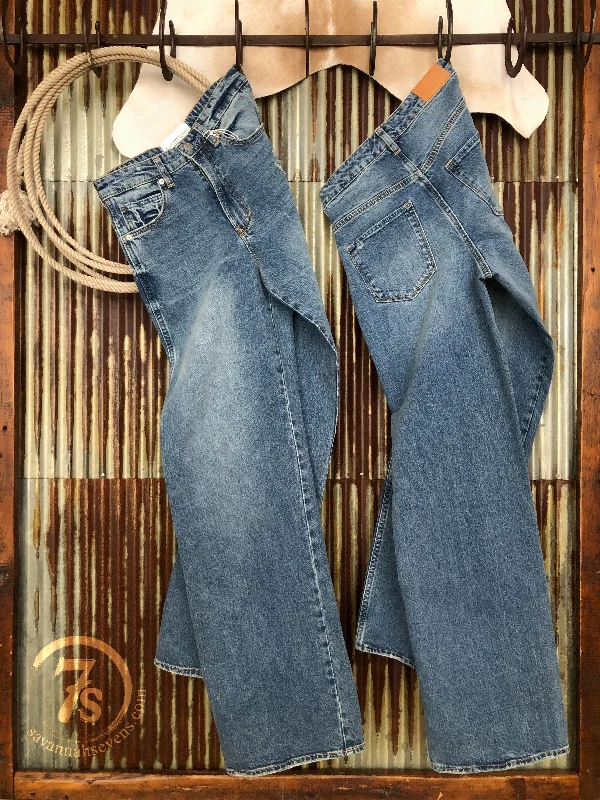 The Langdon High Rise 90's Wide Leg Jean Trendy Low-Rise Bootcut Jeans