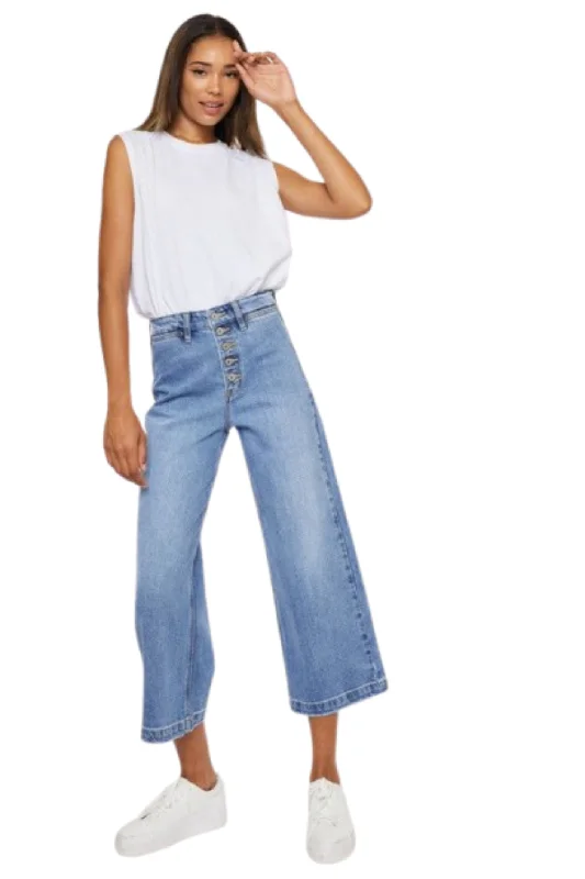 Kan Can Ultra High Rise Wide Pants Chic Faux Leather Pants