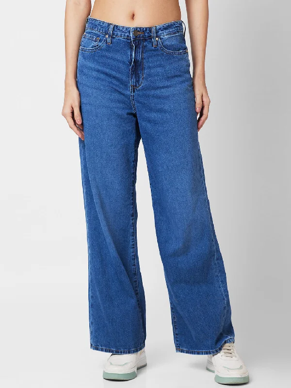 Spykar Women High-Rise Light Fade Stretchable Jeans Trendy Paperbag Waist Jeans