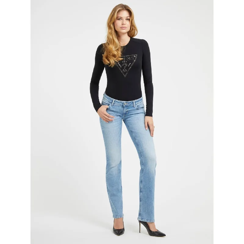 Light Blue Straight Low Rise Jeans Fashionable Bootcut Jeans