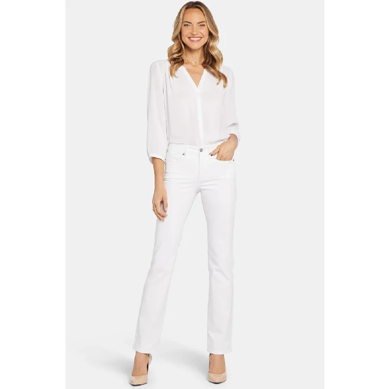 White Mid Rise Straight Jeans Stylish Tapered Fit Jeans