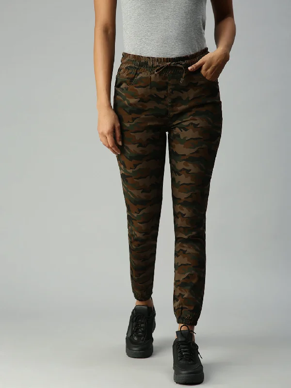 Women Solid Olive Jogger Denim Jeans-LTJO146-Olive Stylish Stone-Wash Denim Jeans