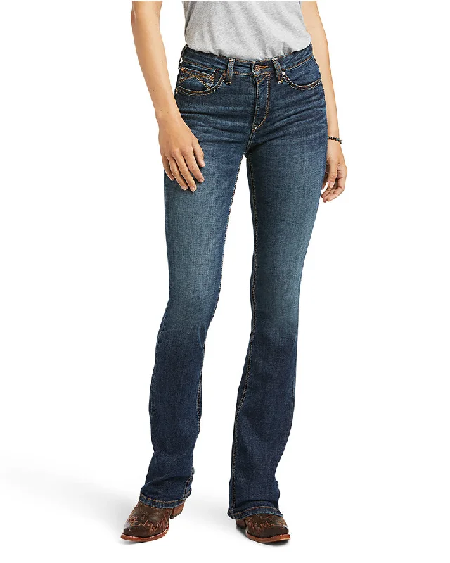 Women's R.E.A.L. High Rise Fernanda Boot Cut Jeans Elegant Tapered Leg Denim