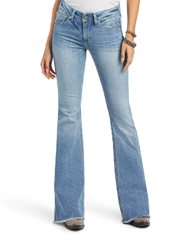 Women's R.E.A.L. Perfect Rise Regina Flare Jeans Comfortable Zip-Up Skinny Jeans