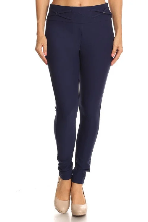 Worth It Cross Waist Ponte Pants Casual Wide Pants