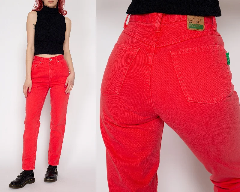 XXS 90s United Colors Of Benetton Coral Pink Jeans 23" Fashionable Jeggings Style Jeans XXS 90s United Colors Of Benetton Coral Pink Jeans 23" Fashionable Jeggings Style Jeans