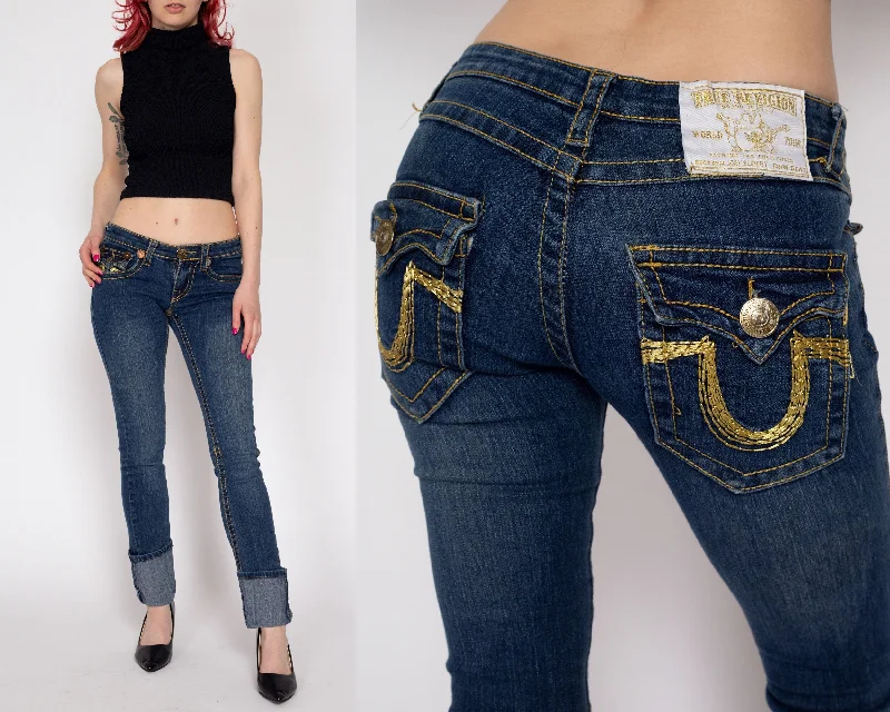 XXS Y2K True Religion Joey Super T Low Rise Jeans Trendy Classic Fit Jeans