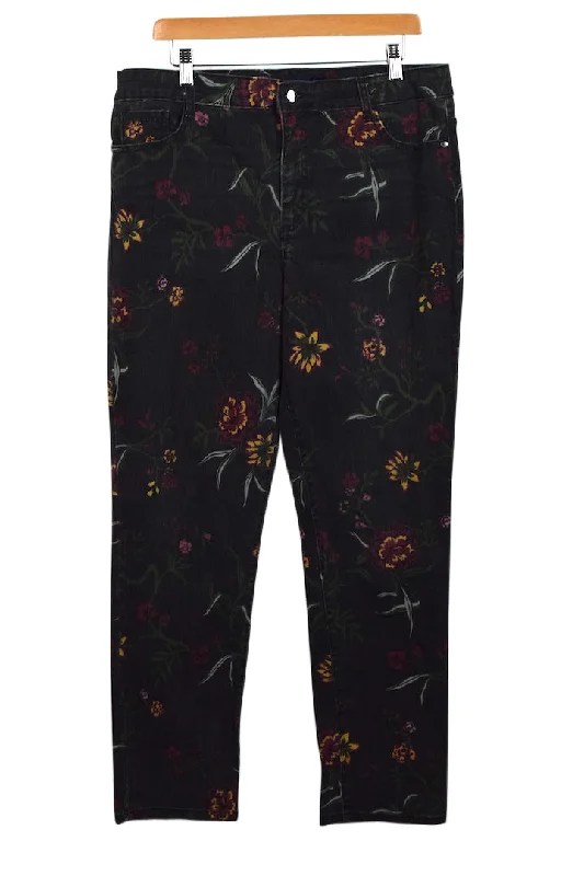Floral Jeans Comfortable Stretch Denim Jeans