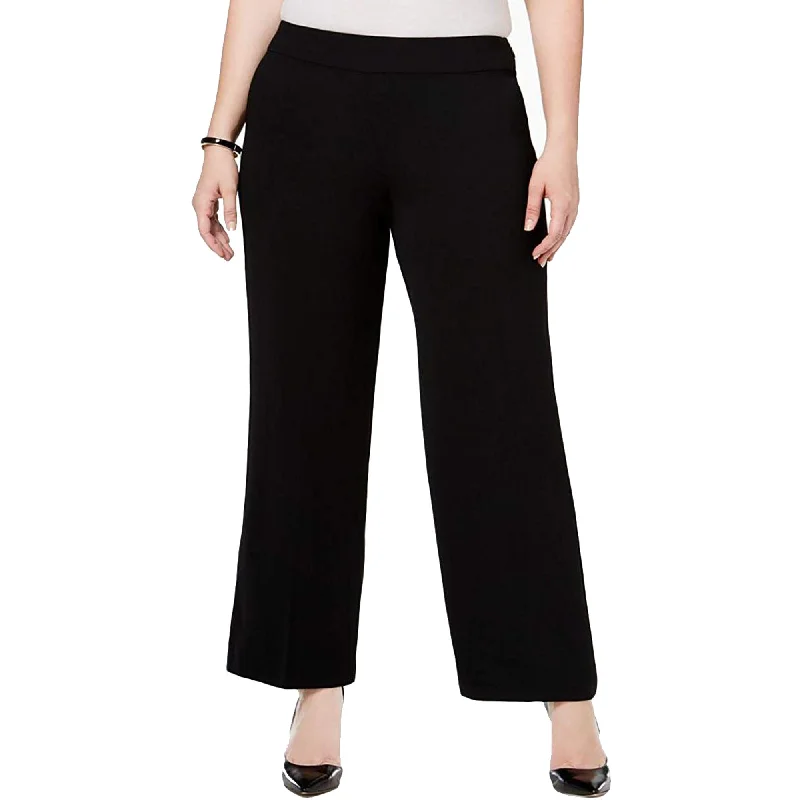 Alfani Black Wide Leg Side Zip Slacks Pants Plus Size Cozy Fitted Pants