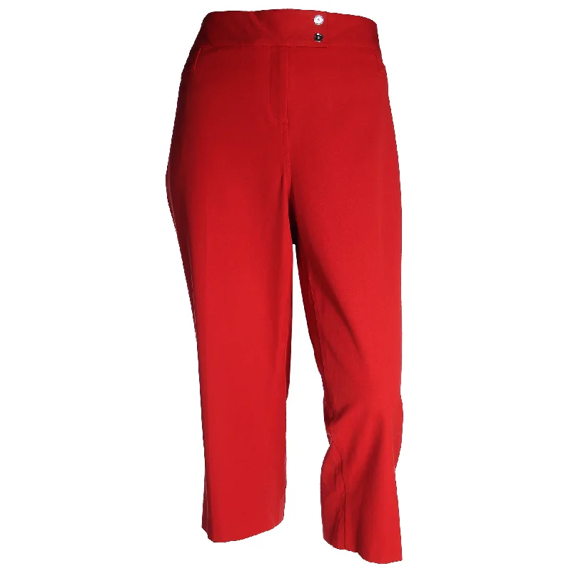 Alfani Red Tummy Slimming Straight Leg Capri Pants Plus Size Soft Cotton Pants