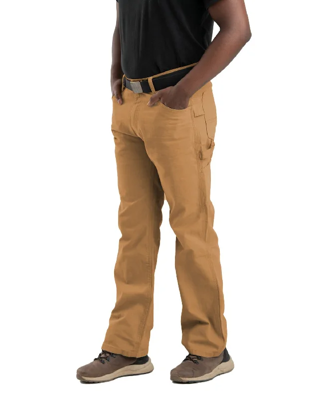 Berne Mens Heartland Washed Relaxed Fit Carpenter Brown Duck 100% Cotton Pants Formal Stretch Pants