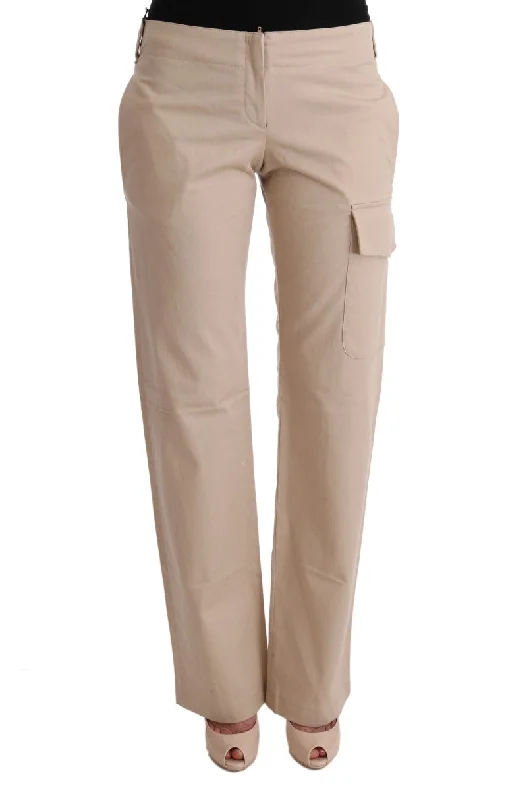 Ermanno Scervino Chic Beige Cropped Pants - Regular Fit Elegance Relaxed Casual Leggings